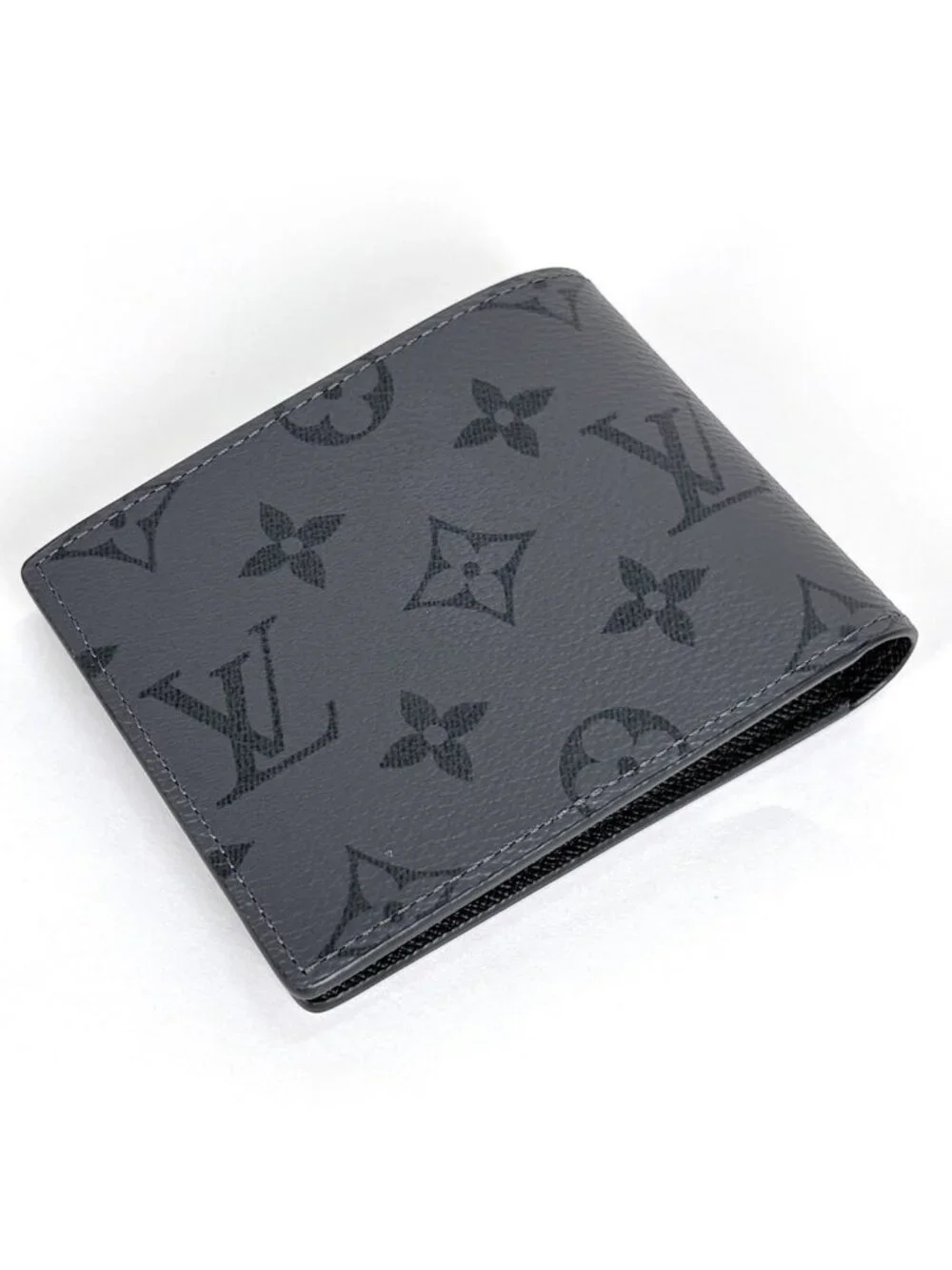Louis Vuitton Portefeuille Slender Bifold Wallet Monogram Eclipse Gray Noir